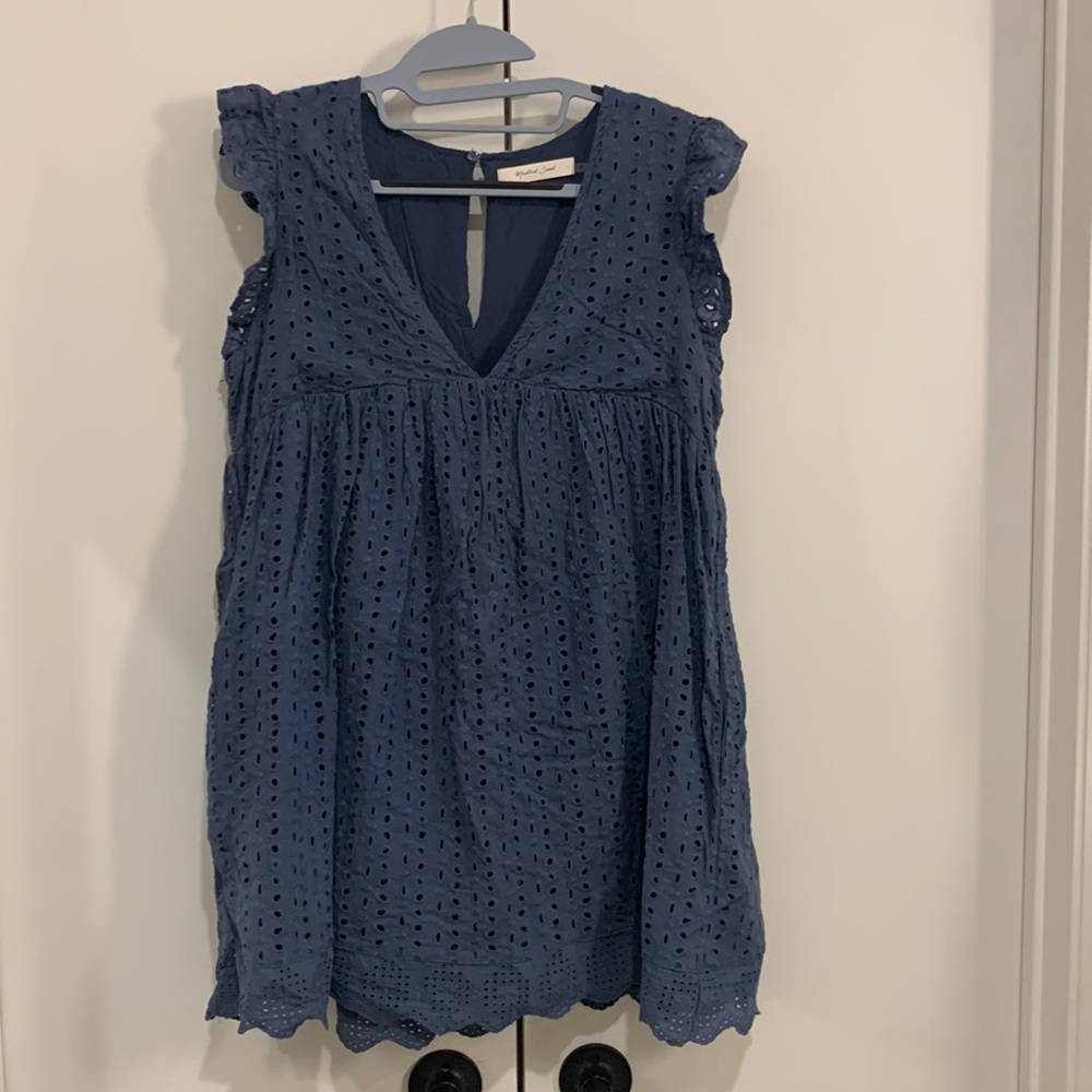 Vici blue eyelet romper